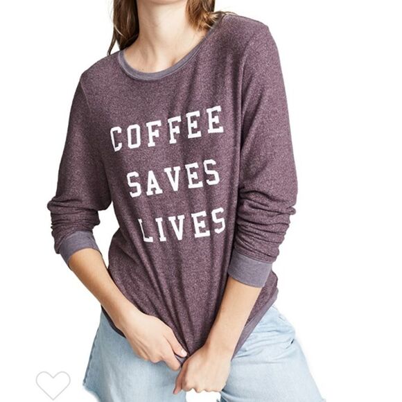 NWT Wildfox Coffee Saves Lives Sweatshirt - Picture 1 of 6